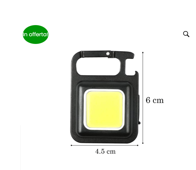 Mini torcia ricaricabile led portachiavi 3 modalita’ luce portatile emergenza