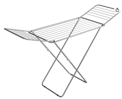 Gimi Jolly Stendibiancheria Da Pavimento, Stendino Con Piedi Antiscivolo, Spazio Stenditura 18 M, Metallo, Per Interni, Acciaio‎, 180 x 55 x 93 cm, 2.55 Kg