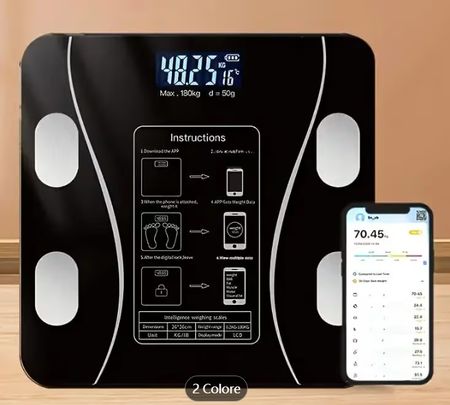 Bilancia pesapersone digitale bluetooth elettronica vetro portata 180 kg