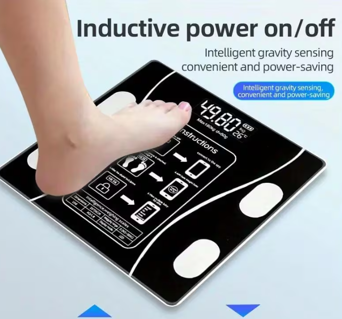 Bilancia pesapersone digitale bluetooth elettronica vetro portata 180 kg