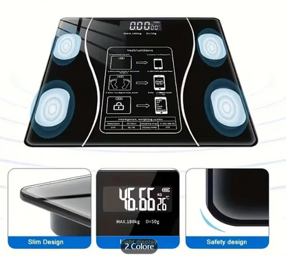 Bilancia pesapersone digitale bluetooth elettronica vetro portata 180 kg