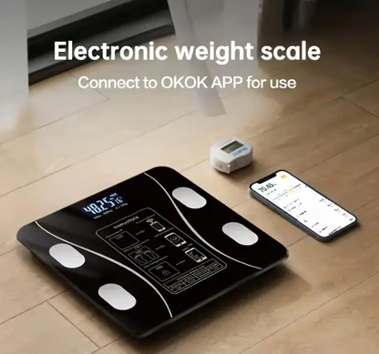 Bilancia pesapersone digitale bluetooth elettronica vetro portata 180 kg
