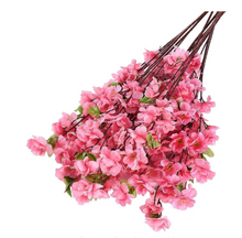 12 Artificial Cherry and Peach Blossom Branches, Silk Fake Flowers, Home Decoration