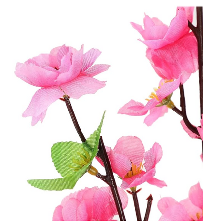 12 Artificial Cherry and Peach Blossom Branches, Silk Fake Flowers, Home Decoration