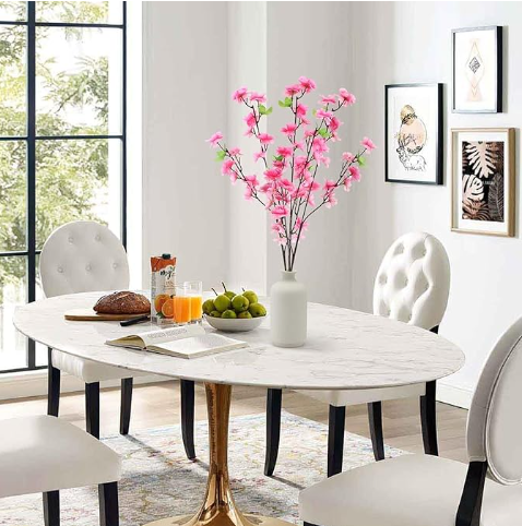 12 Artificial Cherry and Peach Blossom Branches, Silk Fake Flowers, Home Decoration