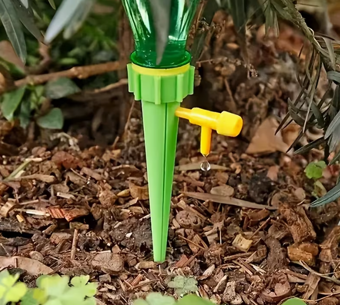 Irrigazione a Goccia Automatica, Spilli Regolabili per Innaffiare Piante con Valvola di Controllo, Ideali per Esterni, Piante in Vaso e Giardini in Vacanza