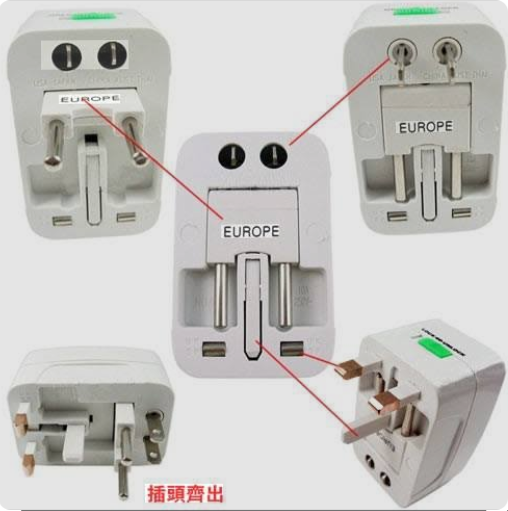 Universal Travel Adapter with USB, International Plug Adapter for 150 Countries, EU UK US AU Plug Converter, Travel Adapter for Smartphones Laptops Tablets