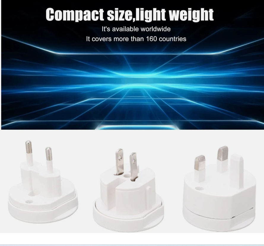Adattatore Universale da Viaggio con USB, Presa Internazionale per 150 Paesi, Convertitore Spina EU UK USA AU, Travel Adapter per Smartphone Laptop Tablet