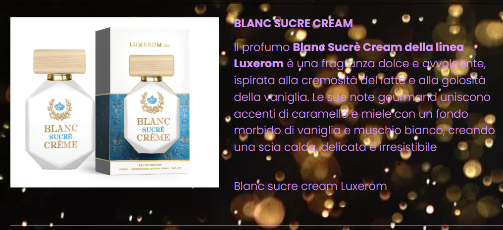 PROFUMO LUXEROM CO.BLAC SCRE CREME 100ML EDP bianco latte perfume - Profumo donna
