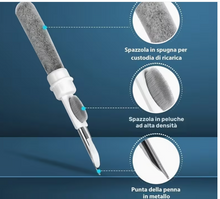 Penna portatile per pulizia auricolari e tastiere, compatibile con cuffie, smartphone, tablet e laptop, strumento compatto per la rimozione dei residui e manutenzione auricolari