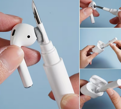 Portable pen for cleaning earphones and keyboards, compatible with headphones, smartphones, tablets, and laptops, compact tool for residue removal and earphone maintenance