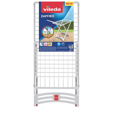 Vileda Stendibiancheria a Cavalletto in Resina Solar Zaffiro In&Out 20M di Asciugatura Design Flessibile e Pratico per Casa