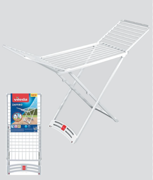 Vileda Stendibiancheria a Cavalletto in Resina Solar Zaffiro In&Out 20M di Asciugatura Design Flessibile e Pratico per Casa