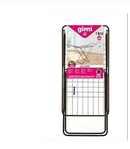 Gimi Glory, Freestanding steel drying rack, black, 18 m drying space