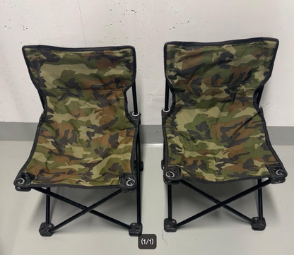 Sedia Pieghevole da Campeggio Portatile  - Sgabello Mimetico con Schienale e Tasca Laterale - Ideale per Pesca, Trekking, Picnic e Outdoor - Carico Max 80kg - Ultra Leggera e Compatta