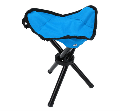 Sgabello da Campeggio Pieghevole a 3 Gambe - Mini Seggiolino Portatile e Leggero per Pesca, Trekking, Caccia e Outdoor - Sgabello Treppiede Pieghevole con Sacca per Trasporto - Blu