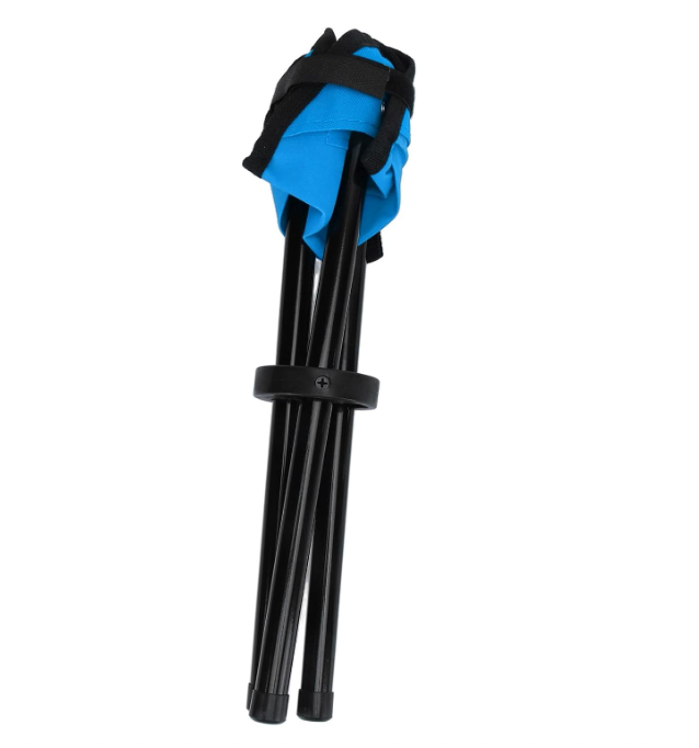 Sgabello da Campeggio Pieghevole a 3 Gambe - Mini Seggiolino Portatile e Leggero per Pesca, Trekking, Caccia e Outdoor - Sgabello Treppiede Pieghevole con Sacca per Trasporto - Blu