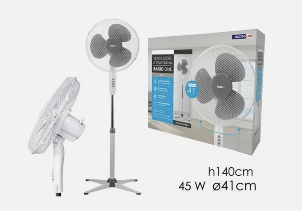 Ventilatore Plus Con Asta Inclusa 140 cm 45 W Alta Qualità per Uso Domestico e Ufficio Ideale per Raffreddamento Efficiente