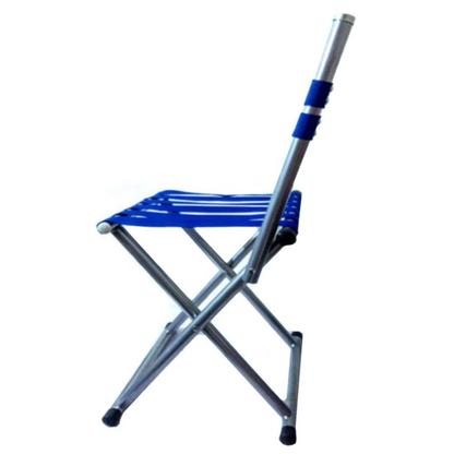 Sedia Portatile Tessuto Pieghevole Ultra Leggero da Pesca Caccia o Camping Blu con Struttura in Metallo e Seduta in Tessuto Blu