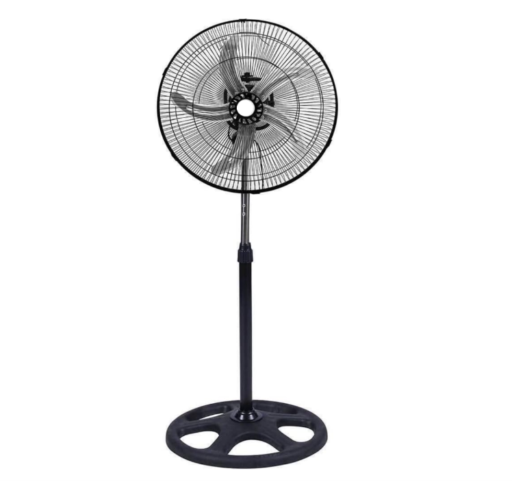 Ventilatore A Piantana Con 5 Pale In Acciaio Regolabile Oscillante 3 Velocità 65w 50*125H cm per Uso Domestico e Ufficio