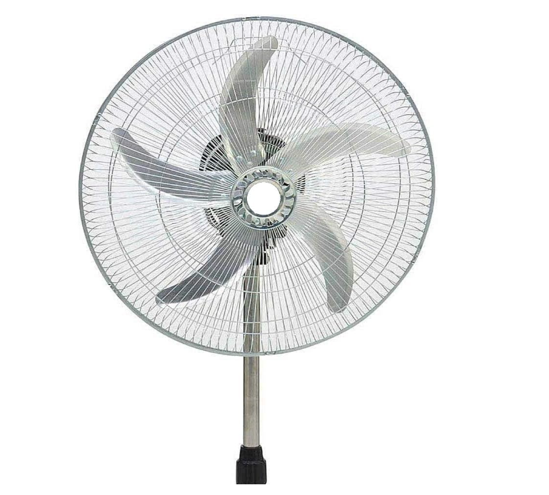 Ventilatore A Piantana Con 5 Pale In Acciaio Regolabile Oscillante 3 Velocità 65w 50*125H cm per Uso Domestico e Ufficio
