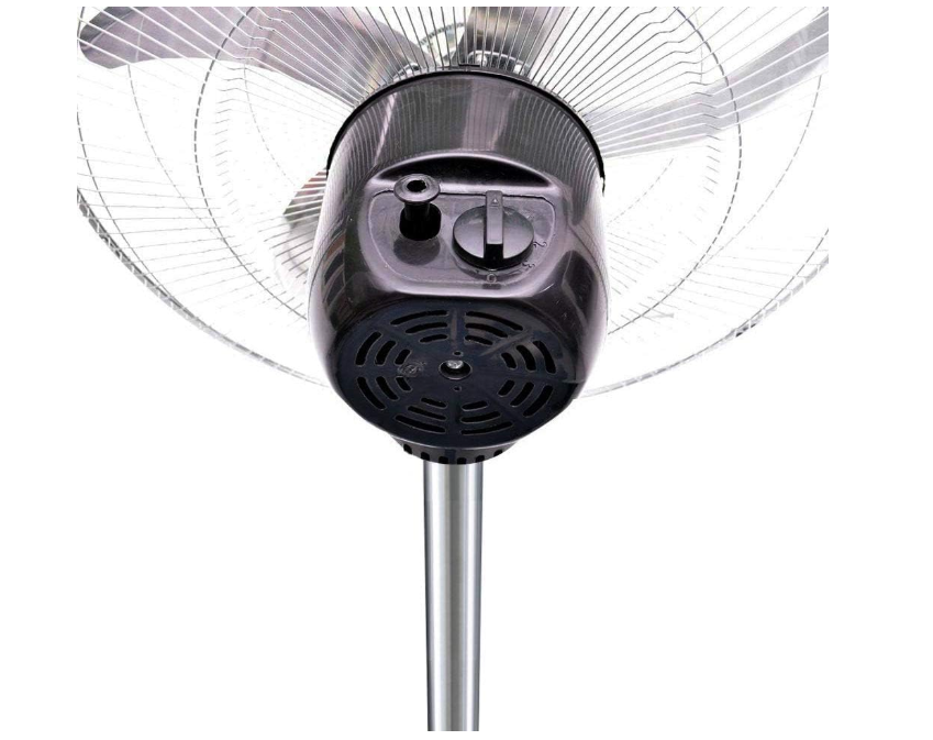 Ventilatore A Piantana Con 5 Pale In Acciaio Regolabile Oscillante 3 Velocità 65w 50*125H cm per Uso Domestico e Ufficio