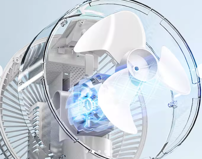 Ventilatore a Piantana con 3 Pale, Leggero e Salvaspazio, Potenza 45 Watt con Telecomando e 6 Velocità Selezionabili, Funzione Timer, Base Antiribaltamento, Ventilazione Silenziosa