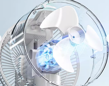 Ventilatore a Piantana con 3 Pale, Leggero e Salvaspazio, Potenza 45 Watt con Telecomando e 6 Velocità Selezionabili, Funzione Timer, Base Antiribaltamento, Ventilazione Silenziosa