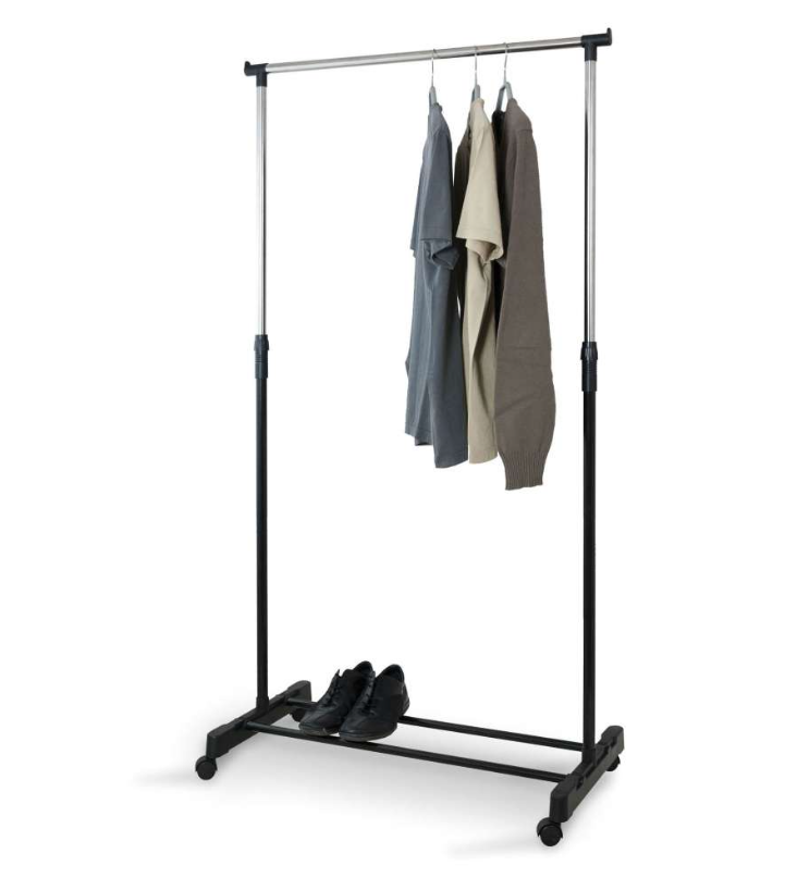 Appendiabiti con Ruote in Metallo - Altezza Regolabile80*40*160cm - Stand Appendiabiti Ideale per Riporre Giacche, Cappotti, Abiti o Scarpe - Design Minimal e Struttura Stabile