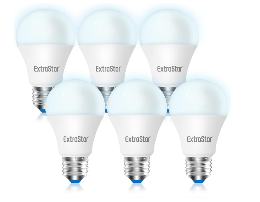 ExtraStar LED Bulb E27 A60 8W 2-Pack (60W Equivalent), 760 Lumens, Cool White Light, 270° Beam Angle, Energy Saving