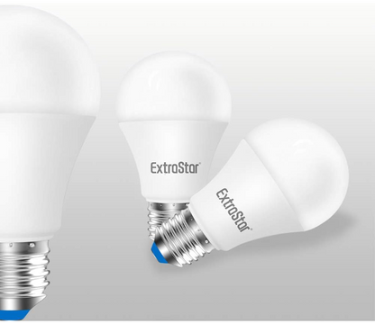ExtraStar LED Bulb E27 A60 8W 2-Pack (60W Equivalent), 760 Lumens, Cool White Light, 270° Beam Angle, Energy Saving