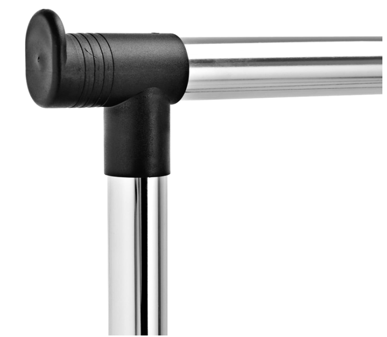 Multi-Purpose Metal Coat Rack, Clothes Rack with Wheels, Double Garment Rack with Adjustable Height, 80x43x160 cm