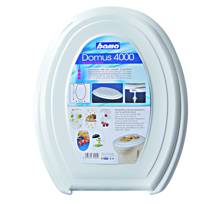 TOILET SEAT TOILET COVER TOILET LID DOMUS 4000 UNIVERSAL TOILET 36.5X46.5X5 CM