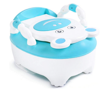 Portable Potty Toilet with Handles, Toilet Pot with Toilet Seat, Mini Toilet with Backrest and Non-Slip Base