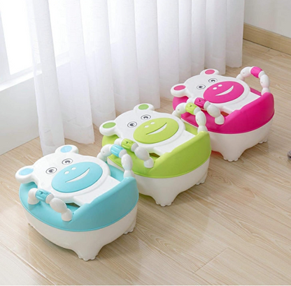 Portable Potty Toilet with Handles, Toilet Pot with Toilet Seat, Mini Toilet with Backrest and Non-Slip Base