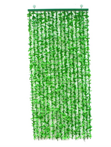 Tenda per Porta A Isolamento Termico, Tenda Divisoria in bambù con Foglie Verdi Artificiali, Divisorio in Nappa con Viti Finte Appese per L'arredamento del Ristorante con Patio
