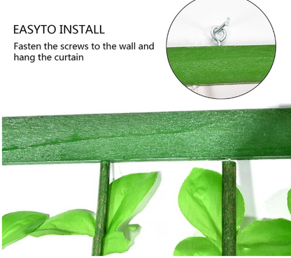 Tenda per Porta A Isolamento Termico, Tenda Divisoria in bambù con Foglie Verdi Artificiali, Divisorio in Nappa con Viti Finte Appese per L'arredamento del Ristorante con Patio