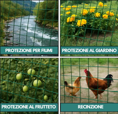 Rete Metallica Recinzioni 5 m x 1 m Plastificata Maglia Quadrata 12,5 mm Rete Protettiva Resistente Giardino Pollaio Cortile Vigneto Animali Ringhiere Balcone