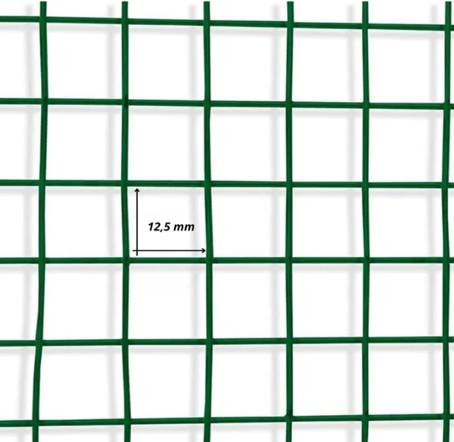 Rete Metallica Recinzioni 5 m x 1 m Plastificata Maglia Quadrata 12,5 mm Rete Protettiva Resistente Giardino Pollaio Cortile Vigneto Animali Ringhiere Balcone