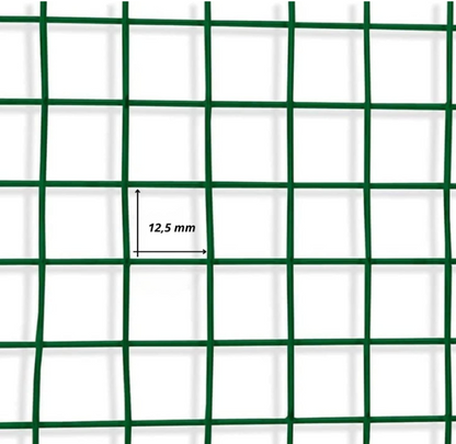 Rete Metallica Recinzioni 5 m x 1 m Plastificata Maglia Quadrata 12,5 mm Rete Protettiva Resistente Giardino Pollaio Cortile Vigneto Animali Ringhiere Balcone