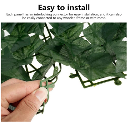 Siepe Artificiale per Balconi Siepe Artificiale Ornamentale Faux Ivy Hedge Leaf and Vine Privacy Fence Wall Screen adatto per esterni, interni, giardino, recinzione, cortile e decorazioni 1*5metri
