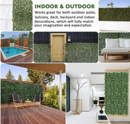 Siepe Artificiale per Balconi Siepe Artificiale Ornamentale Faux Ivy Hedge Leaf and Vine Privacy Fence Wall Screen adatto per esterni, interni, giardino, recinzione, cortile e decorazioni 1*5metri