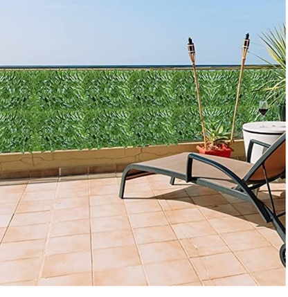 Siepe Artificiale per Balconi Siepe Artificiale Ornamentale Faux Ivy Hedge Leaf and Vine Privacy Fence Wall Screen adatto per esterni, interni, giardino, recinzione, cortile e decorazioni 1*5metri