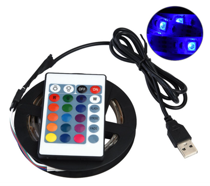 Luce di Striscia di LED Impermeabile all' Acqua  RGB LED Illumina la Banda con a Telecomando per i arrière-Plans di TV Luce 5 V USB Backlight Kit, 3m