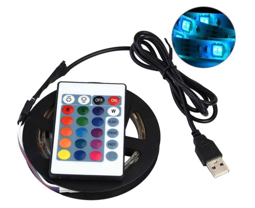 Luce di Striscia di LED Impermeabile all' Acqua  RGB LED Illumina la Banda con a Telecomando per i arrière-Plans di TV Luce 5 V USB Backlight Kit, 3m
