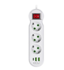 Multipresa Advance Tecnologic 3 Prese 2 USB-A 1 USB-C con Protezione Interruttore Sicuro e Pratico