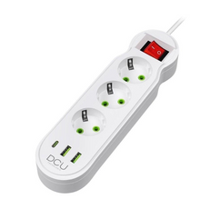 Multipresa Advance Tecnologic 3 Prese 2 USB-A 1 USB-C con Protezione Interruttore Sicuro e Pratico