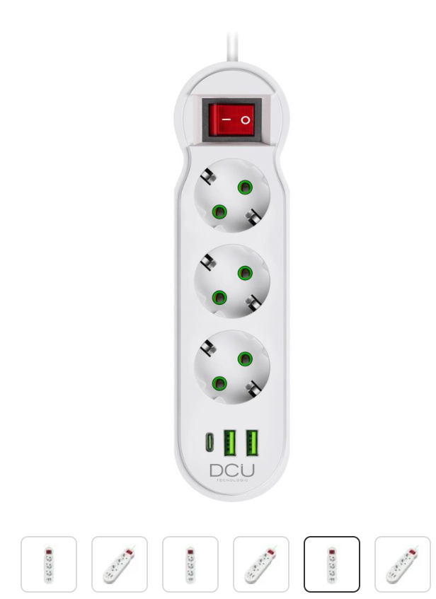 Advance Tecnologic Power Strip 3 Outlets 2 USB-A 1 USB-C with Safe and Practical Switch Protection