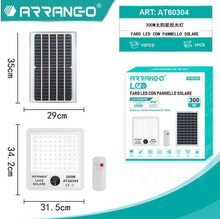 Arranged Luce Solare LED 300W con Pannello Solare Telecomando IP65 AT60304