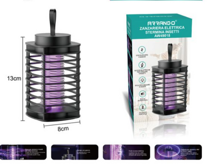 Plan A LED Mosquito Killer Lamp with 13cm USB Power Cord, 1800V 2W Insect Killer Lamp, Electric Hanging Trap Zapper for Home Restaurant, Hotel, Office Pest Control